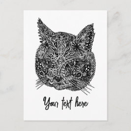 白黒猫ポートレート ポストカード