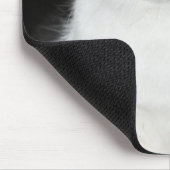 白黒猫ポートレート マウスパッド (コーナー)