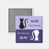 白黒猫リマインダ食べ物を与えーマグネット マグネット (正面/裏面)