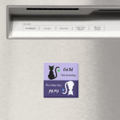 白黒猫リマインダ食べ物を与えーマグネット マグネット (インサイチュ (食洗機))