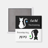 白黒猫リマインダ食べ物を与えーマグネット マグネット (正面/裏面)