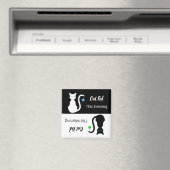 白黒猫リマインダ食べ物を与えーマグネット マグネット (インサイチュ (食洗機))