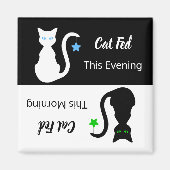 白黒猫リマインダ食べ物を与えーマグネット マグネット (正面)