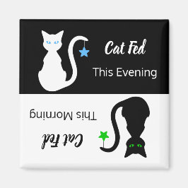 白黒猫リマインダ食べ物を与えーマグネット マグネット