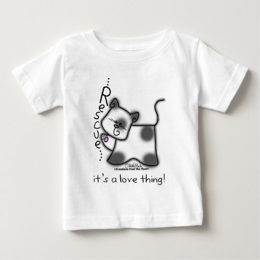 白黒猫レスキュー…愛の事だ！ ベビーTシャツ (正面)