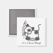 白黒猫レスキュー…愛の事だ！ マグネット (正面/裏面)
