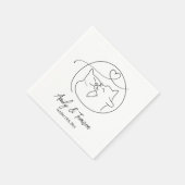 白黒猫ワンラインシンプル脚本 スタンダードカクテルナプキン (角)