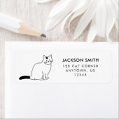 白黒猫差出人住所ラベル ラベル (インサイチュ)