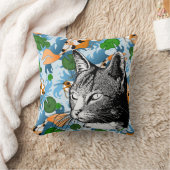 白黒猫日本のコイ クッション (ブランケット)