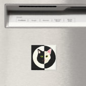 白黒猫顔インとヤン マグネット (インサイチュ (食洗機))