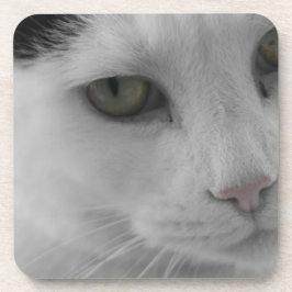 白黒猫顔 コースター