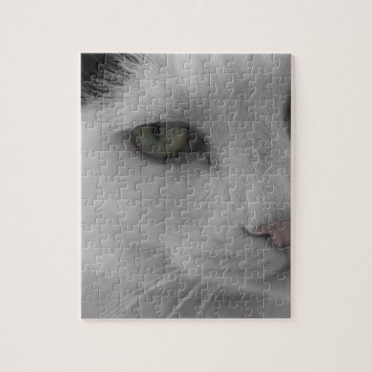 白黒猫顔 ジグソーパズル (縦)