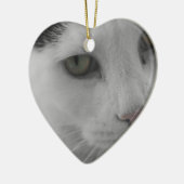 白黒猫顔 セラミックオーナメント (左)