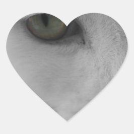 白黒猫顔 ハートシール