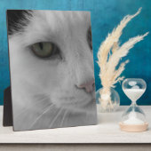 白黒猫顔 フォトプラーク (側面)