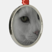 白黒猫顔 メタルオーナメント (右)
