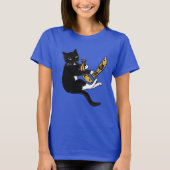 白黒猫魚釣りTシャツ Tシャツ (正面)