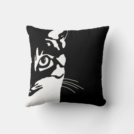 白黒猫657 クッション (裏面)