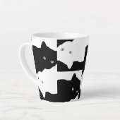 白黒猫 カフェラテマグ (左アングル)