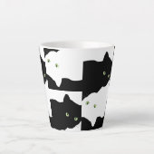 白黒猫 カフェラテマグ (正面)