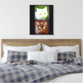 白黒猫 キャンバスプリント (インサイチュ (寝室))