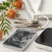 白黒猫 キーホルダー (正面右)