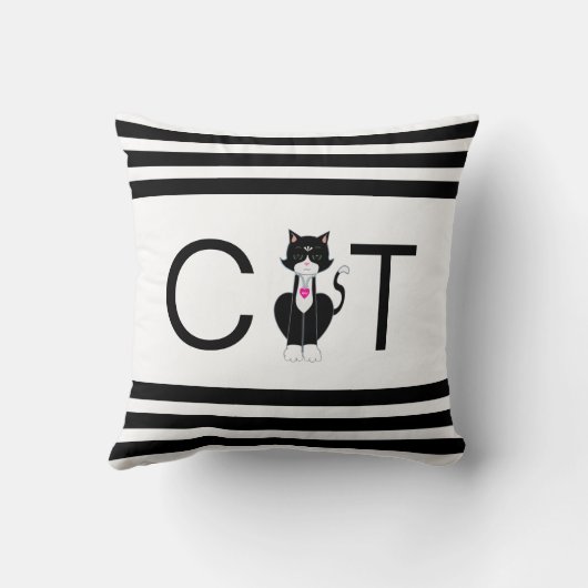 白黒猫 クッション (裏面)