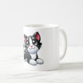 白黒猫 コーヒーマグカップ (正面右)