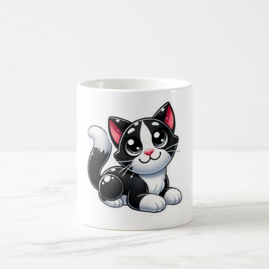 白黒猫 コーヒーマグカップ (中央)