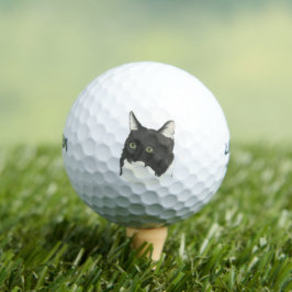 白黒猫 ゴルフボール