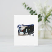 白黒猫、サンタ帽子、ティンセル、前足 シーズンカード (スタンド正面)