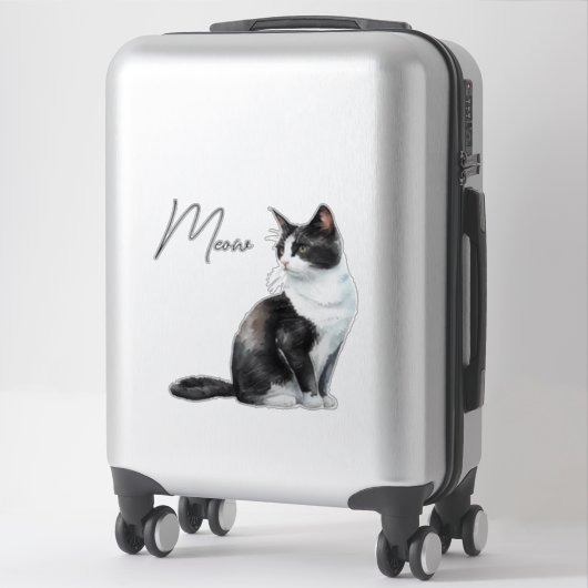 白黒猫 シール (スーツケース)