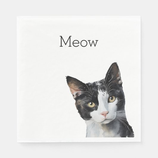 白黒猫 スタンダードランチョンナプキン (正面)