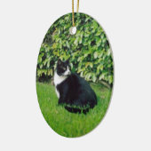 白黒猫 セラミックオーナメント (左)