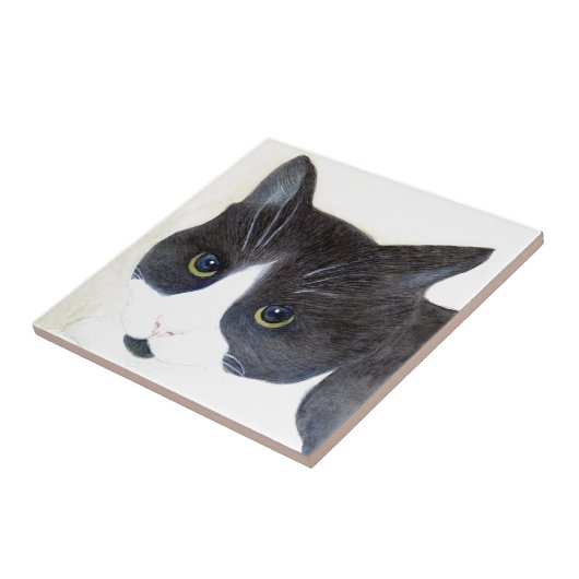 白黒猫 タイル (側面)