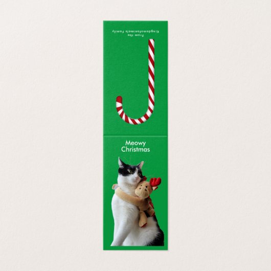 白黒猫&トナカイのクリスマストイカード (外部フラット)