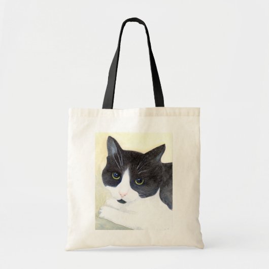白黒猫 トートバッグ (正面)
