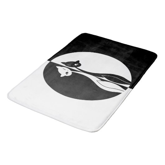 白黒猫 バスマット (アングル)