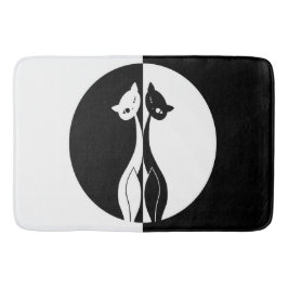 白黒猫 バスマット