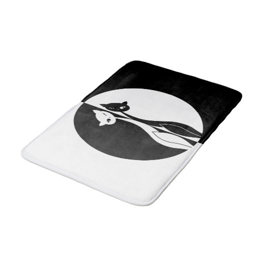 白黒猫 バスマット (アングル)