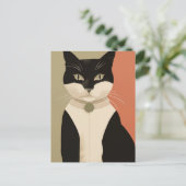 白黒猫 ポストカード (スタンド正面)