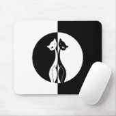 白黒猫 マウスパッド (マウス)