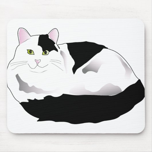 白黒猫 マウスパッド (正面)