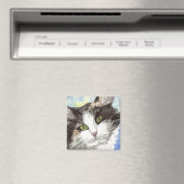 白黒猫 マグネット (インサイチュ (食洗機))