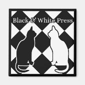 白黒猫 マグネット (正面)