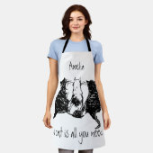 白黒猫「猫は必要だ」 エプロン (着用した状態)