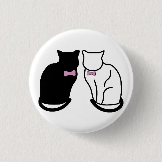 白黒猫 缶バッジ (正面)