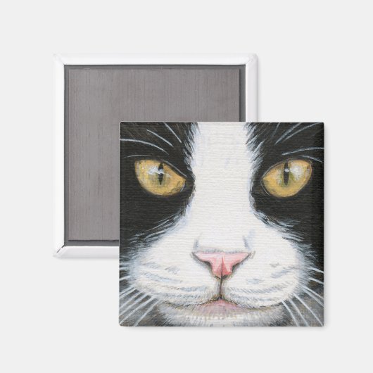 白黒猫#1磁石 マグネット (正面/裏面)