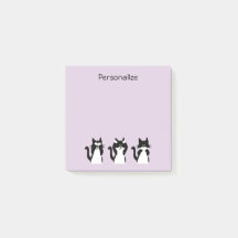 白黒猫 | 3つの賢い猫ちゃん紫