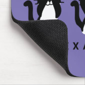 白黒猫 | 3つの賢い猫ちゃん紫 マウスパッド (コーナー)